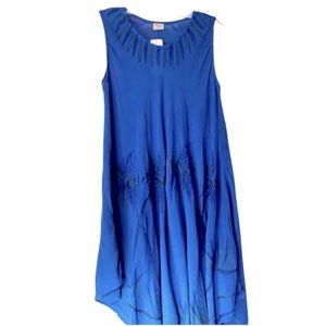 Sundress Boho French Blue Sleeveless Made In India Women’s Size Large OSFM